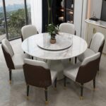 Modern Design Luxury Home Furniture Sets Round White Dining Table Set for 6-10 Seats