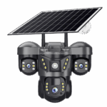 V380 Pro 4G 3 Lens 3 Screens PTZ Solar Camera 6MP Outdoor Security CCTV Camera IP Triple-Lens Triple Screens Network Camera