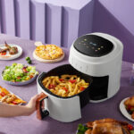 8L 2400W Smart Digital Touch Screen Custom Oil Free Electric Deep Fryer Round Hot 8 Litres Silver crest Air Fryer