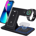 Wholesale Custom Logo Portable 3 in 1 Multifunction Fast Wireless Charging Stand 15w Phone 3 in 1 Foldable Wireless Charger