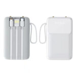 Mini Portable Power Bank with Built-in Cable Charging, 10000mAh, Large Capacity, Customizable Logo, Wholesale Available