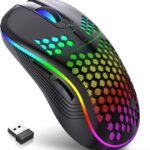 Professional Wireless Gaming Mouse 2400DPI Rechargeable RGB Gamer Mouse with Honeycomb Computer Mouse Gaming Mice