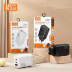 EU/US Plug 145W 3 Ports USB-C Fast Charging USB Type C Mobile Phone Quick Charge Power Adapter 145W Type-C PD Wall Charger