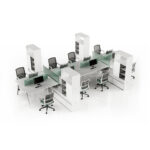 Modern Luxury Wooden Office Set New Design 8-Seater Multifunctional Desk Stylish and Comfortable Workspace 5-Year Warranty