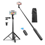 64 Inch, with Remote Control, for Mobile Phone 4"-7", Portable Phone Tripod, for Traveling Selfie Video Recording Vlog