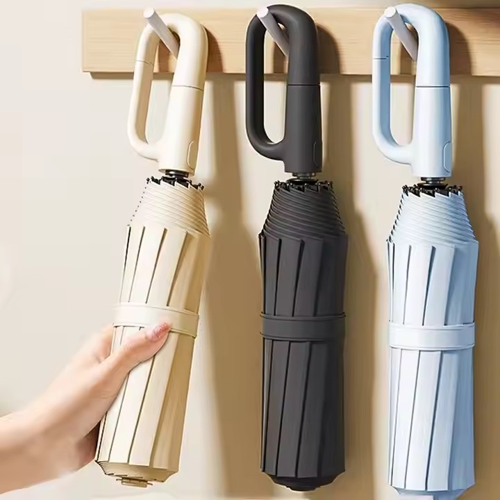 Wholesale ODM Automatic Umbrella Reinforced Ring Buckle Solid Color Business Style Windproof Umbrella