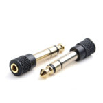 Audio Adapter 6.35mm Male to 3.5mm Female Stereo Headphone Connector Gold Plated Audio Jack Converter for Aux Cable