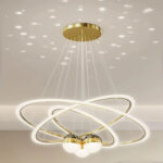 Modern Nordic Simple Luxury Gold Star Sky LED Chandelier Aluminum Pendant Light for Home Decor in Living Room and Bedroom