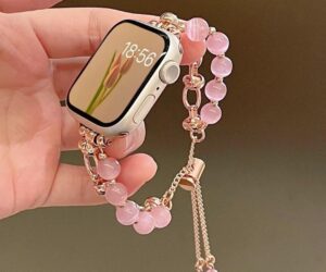 Small Fragrant Style Luxury Cat's Eye Band Bracelet Strap Breathable for Apple Watch Strap 38~49mm