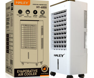HALEY Evaporative Air Cooler Mobile Air Conditioner Fan New Water-Cool Household Cooling for Car Garage Hotel Plastic Material