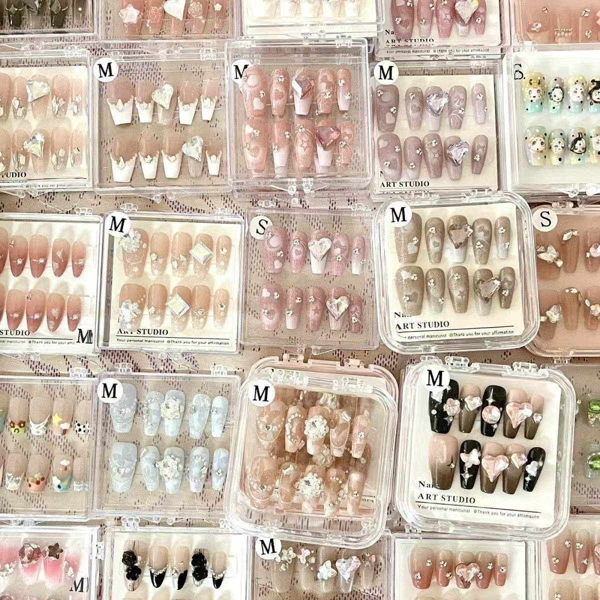 Clearance Sale Handmade Premium Press on Nails Luxury False Nails for Live Show Stall Wholesale Bulk Discount Custom Nail Art