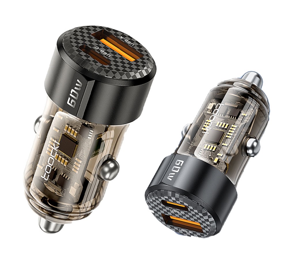 Toocki New 60W PD USB C Car Charger, Type-C Super Fast Power Charging Block 3-Port USB a & USB C Auto Cigarette Lighter Adapter