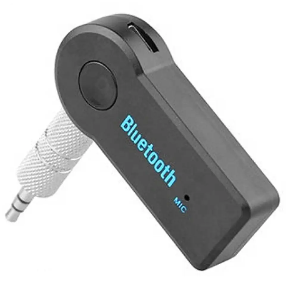 Wireless 5.0 Car Bluetooth Adapter 3.5mm Stereo Inlet Socket Plastic 10m Range Receiver for Auxiliary Music
