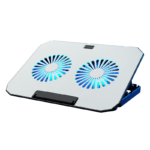 N22 Laptop Cooling Stand Double Fans Plastic Stock Multi-Angle Adjustment Non-Slip Grip for 15-17.3 Inch