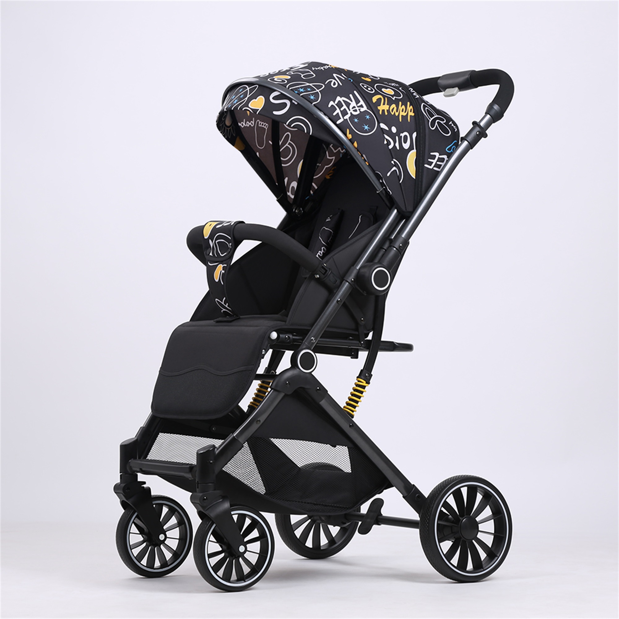 BAB WAY Baby Stroller Two-way Push Lightweight Aluminum Alloy Frame 20KG Load Capacity One-button Folding Full Cover Windproof