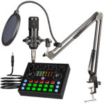 New V8S Professional Audio Interface Recording Studio Sound Card Music Studio Equipment Sound Card with Microphone