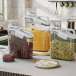 XinHang Kitchen Rice Organizer Silicone Gasket Sealing Food-Grade Grain Plastic Bin High Capacity Dry Food Organizer