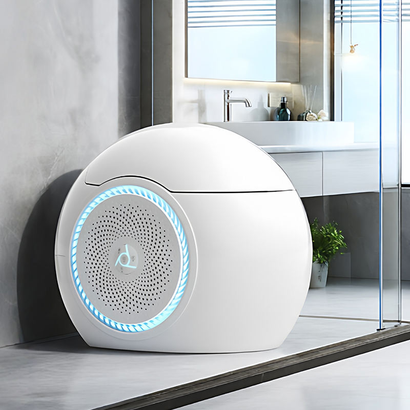 The Future Egg-shaped Speaker No Water Pressure Limit Voice Remote Control Fully Automatic Integrated Smart Toilet for Bathrooms