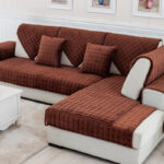 Wholesale Customizable 3-Seater L-Shape Sofa Cover Set Embroidered Polyester Fabric Elasticity Waterproof Flannel Washable