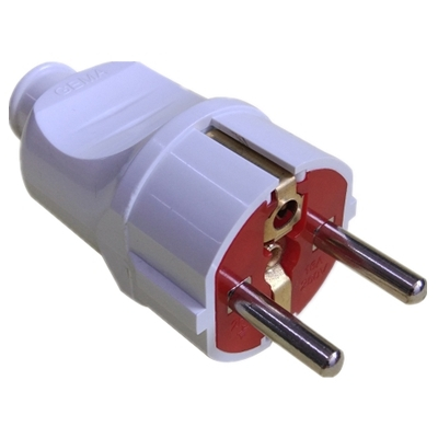 (YK220) High Quality 16A French Style Plastic Electrical 2 Pin Plug With Grounding