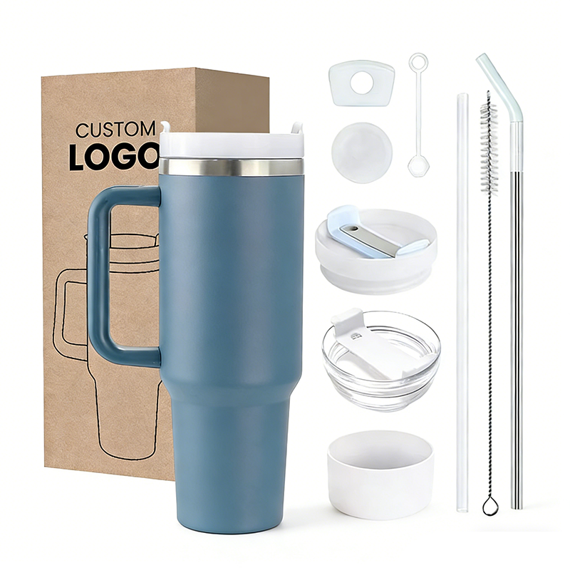 Custom Logo Insulated Travel Tumbler 40oz with Removable Straw Rust-Proof Scratch-Resistant Perfect Gift