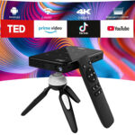 P09II OEM Factory 3D Smart Mini Portable DLP LED Projector Video Touch Screen BT WiFi Rechargeable Home Theater Mobile