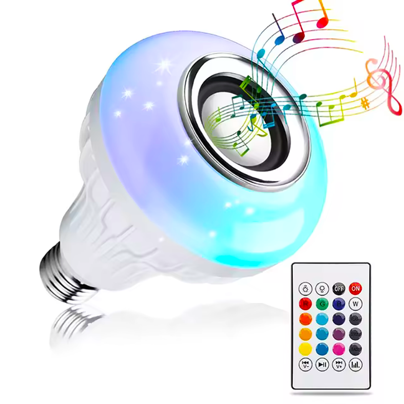 Wireless Music Speaker LED Music Bulb RGB Lamp with Remote Control for Home Party Decor Mini Audio